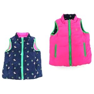 NWT Lily Pulitzer Girls Reversible Vest Size 14 Equestrian Horse